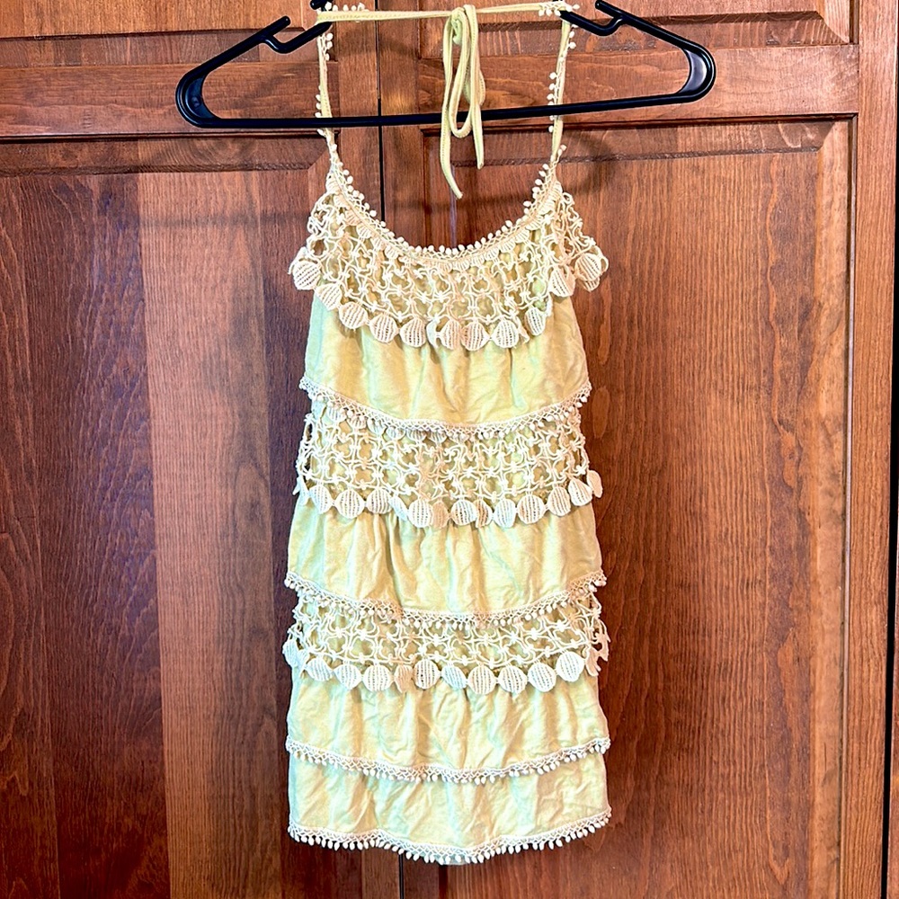 Anthropologie HazelHazelHazel Mustard Color Halter Tank